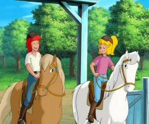 Puzzle Bibi και Tina, δύο κορίτσια αρέσει πολύ να κάνει άλογα